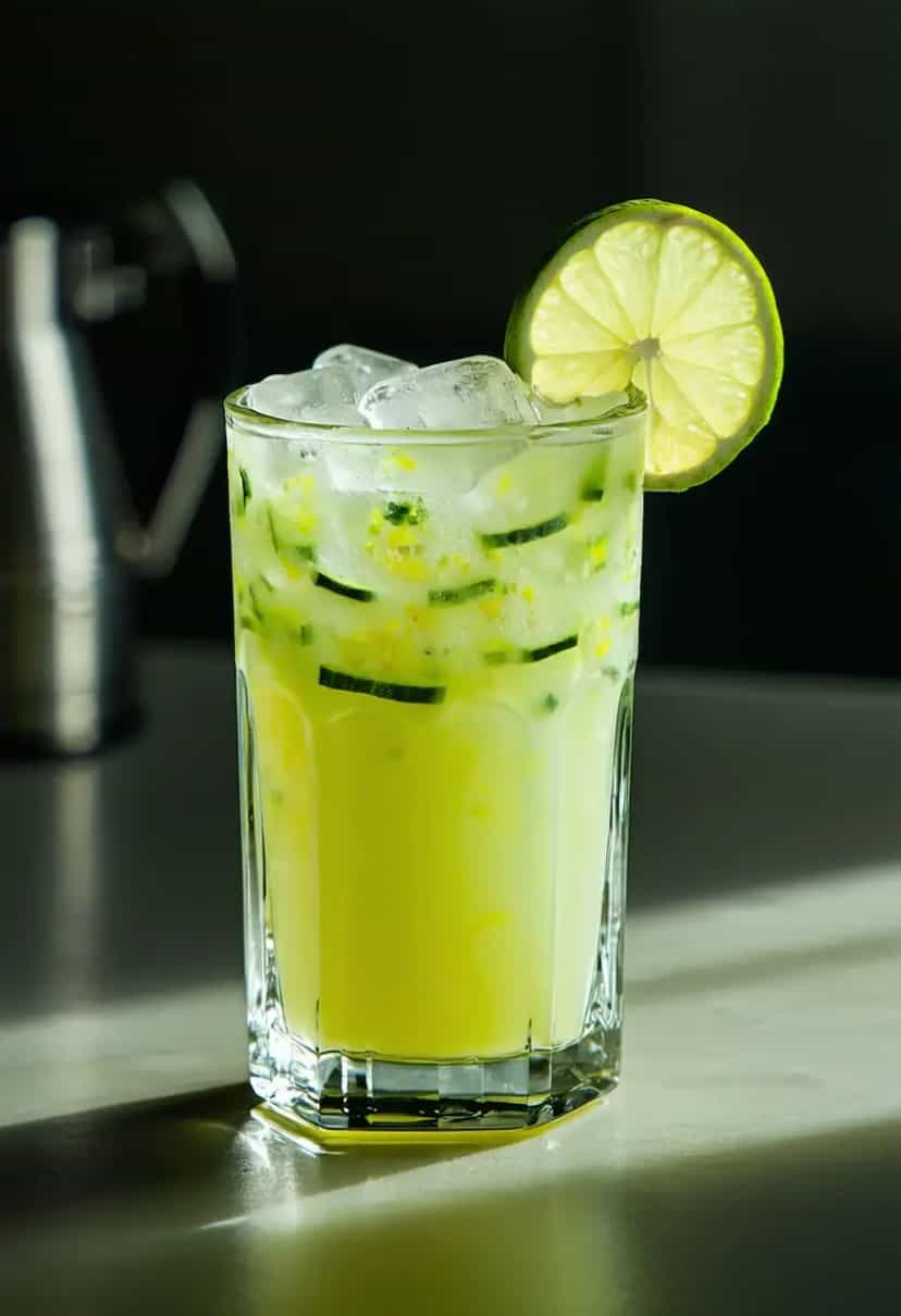 Foto deliciosa de Suco de Pepino com Limão pronta para servir - Sucos & Smoothies