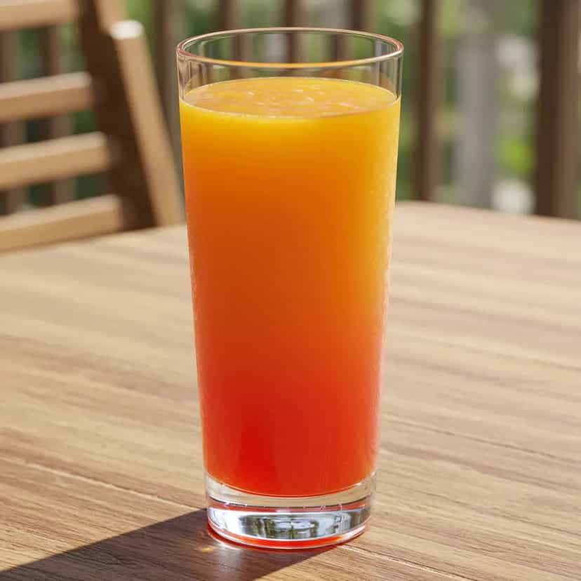Foto deliciosa de Suco Refrescante de Pêssego com Cereja pronta para servir - Sucos & Smoothies