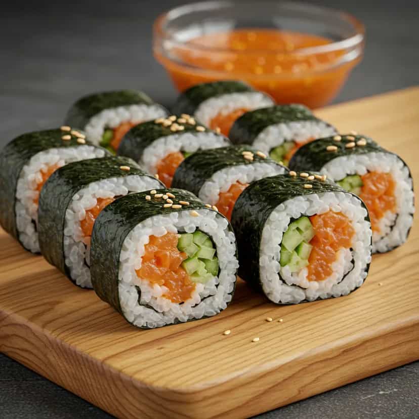 Foto deliciosa de Sushi Califórnia com Camarão pronta para servir - Outras Receitas