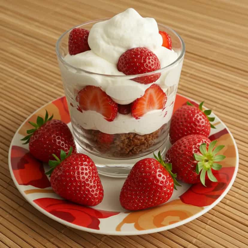 Foto deliciosa de Suspiro com Morangos e Chantilly pronta para servir - Outras Receitas