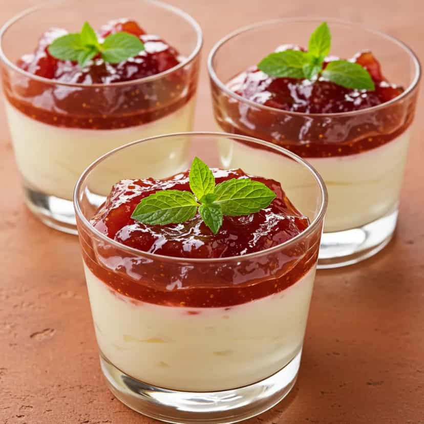 Foto deliciosa de Taça Cremosa de Goiabada e Iogurte pronta para servir - Pudins & Cremes