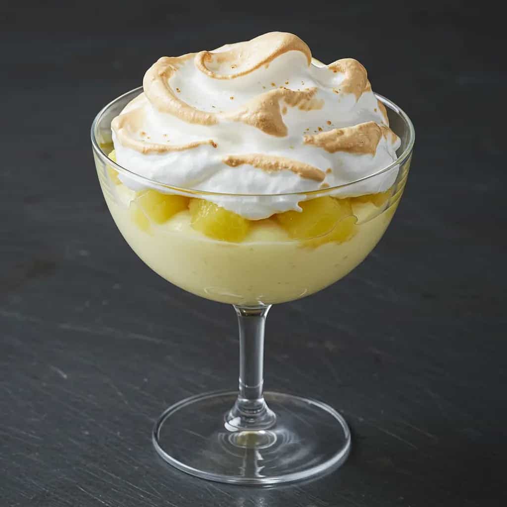 Taça de Creme de Abacaxi com Suspiro