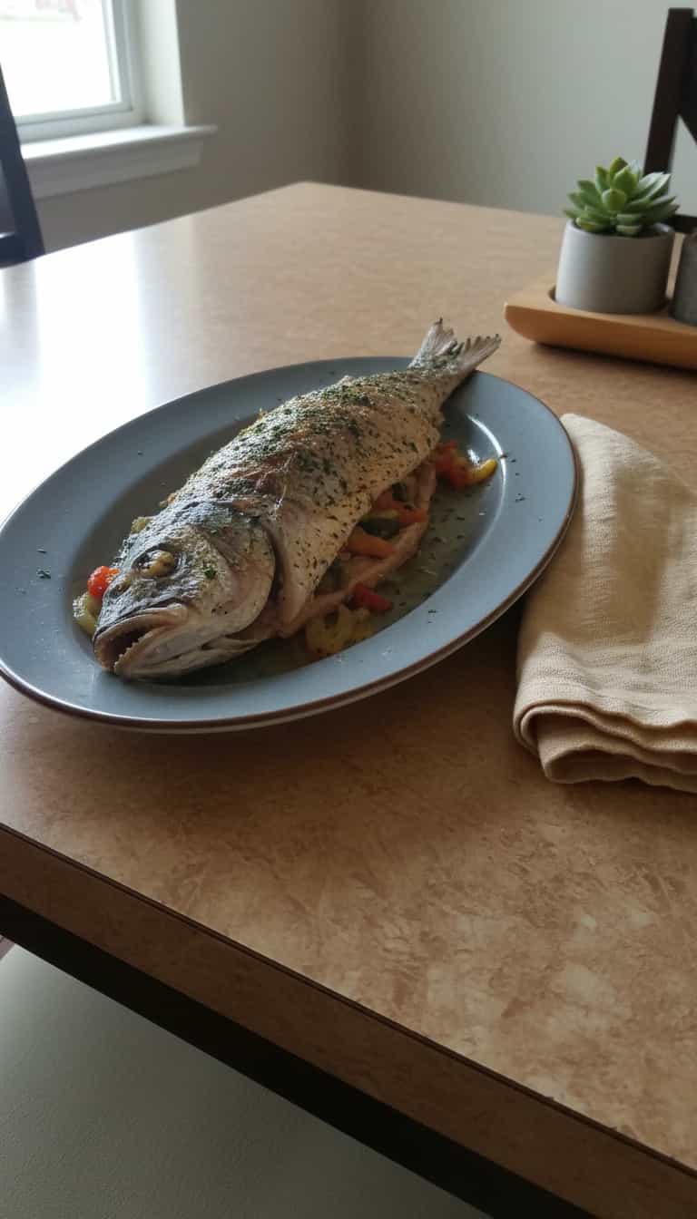 Foto deliciosa de Tainha Recheada à Ponta da Praia pronta para servir - Peixes & Frutos do Mar