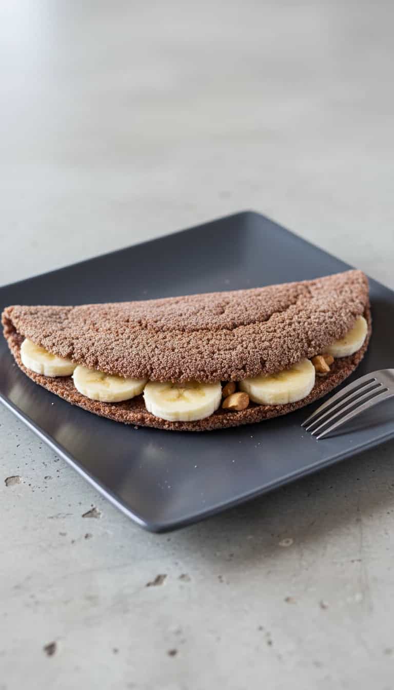 Foto deliciosa de Tapioca de Chocolate com Banana pronta para servir - Outras Receitas