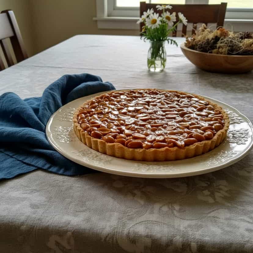 Foto deliciosa de Tarte de Amêndoas Crocante pronta para servir - Tortas & Tortinhas