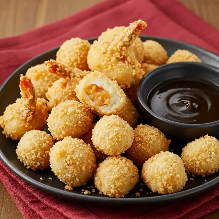 Foto deliciosa de Tempura de Camarão Crocante pronta para servir - Salgadinhos