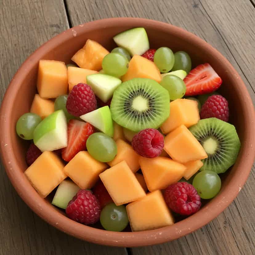 Foto deliciosa de Tigela Tropical de Frutas pronta para servir - Snacks Naturais