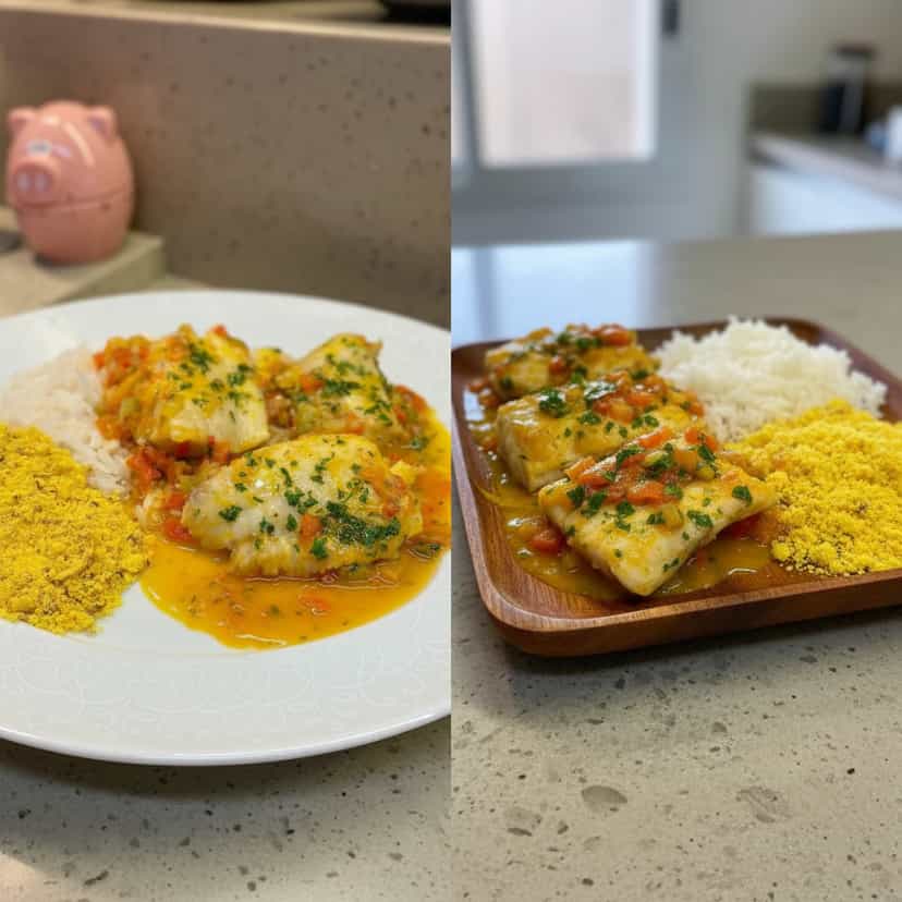 Foto deliciosa de Tilápia em Molho de Moqueca pronta para servir - Peixes & Frutos do Mar