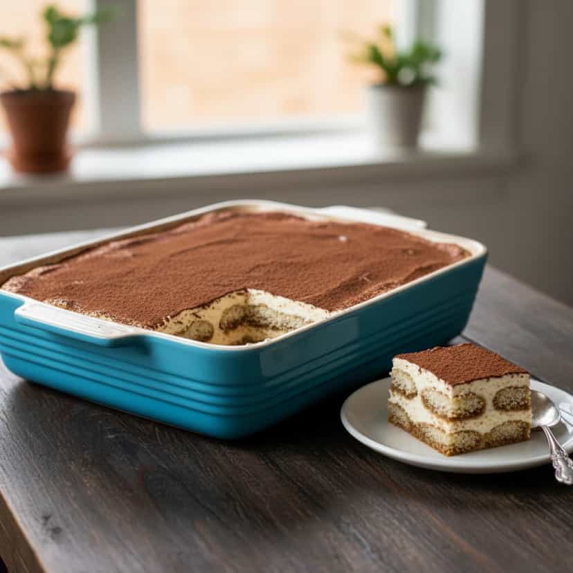 Foto deliciosa de Tiramisu Clássico pronta para servir - Pudins & Cremes