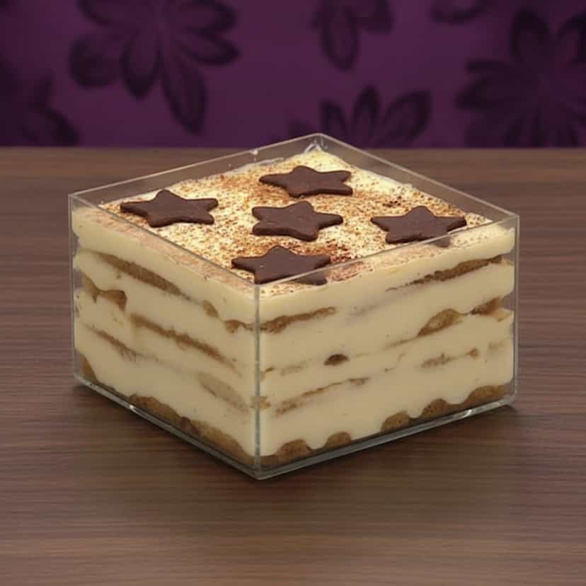 Foto deliciosa de Tiramisu Cremoso com Cream Cheese pronta para servir - Pudins & Cremes