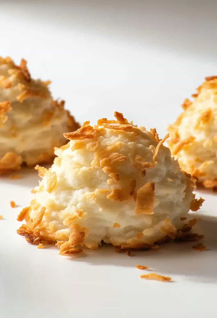 Foto deliciosa de Macaroons de Coco Torrado pronta para servir - Brownies & Cookies