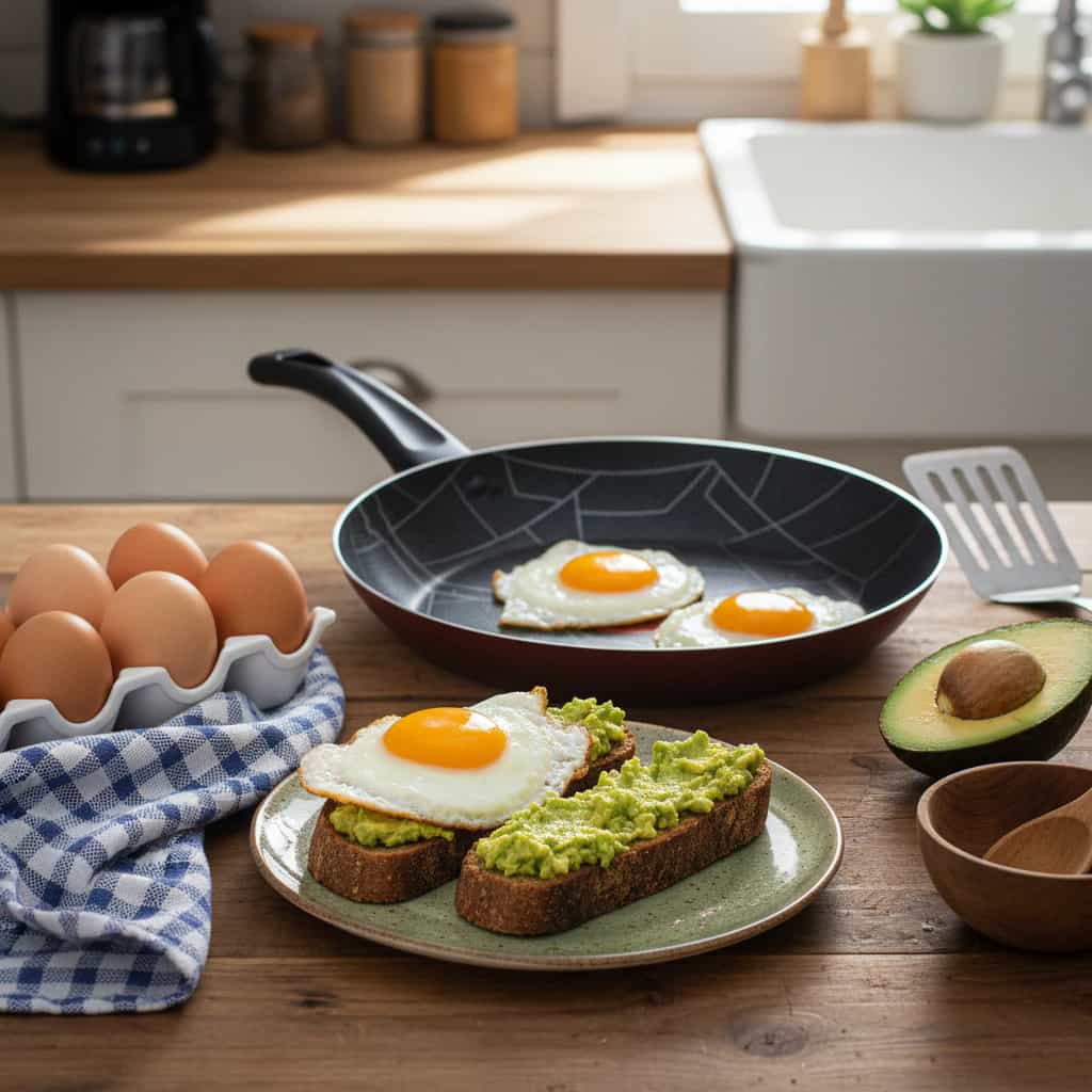 Torrada de Abacate com Ovo