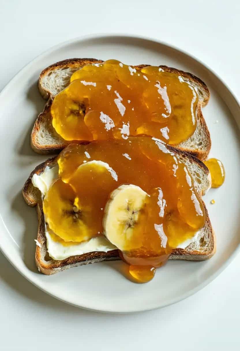 Torradas com geleia de banana