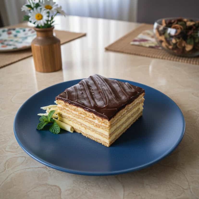 Foto deliciosa de Torta Alemã de Biscoito Maisena pronta para servir - Tortas & Tortinhas
