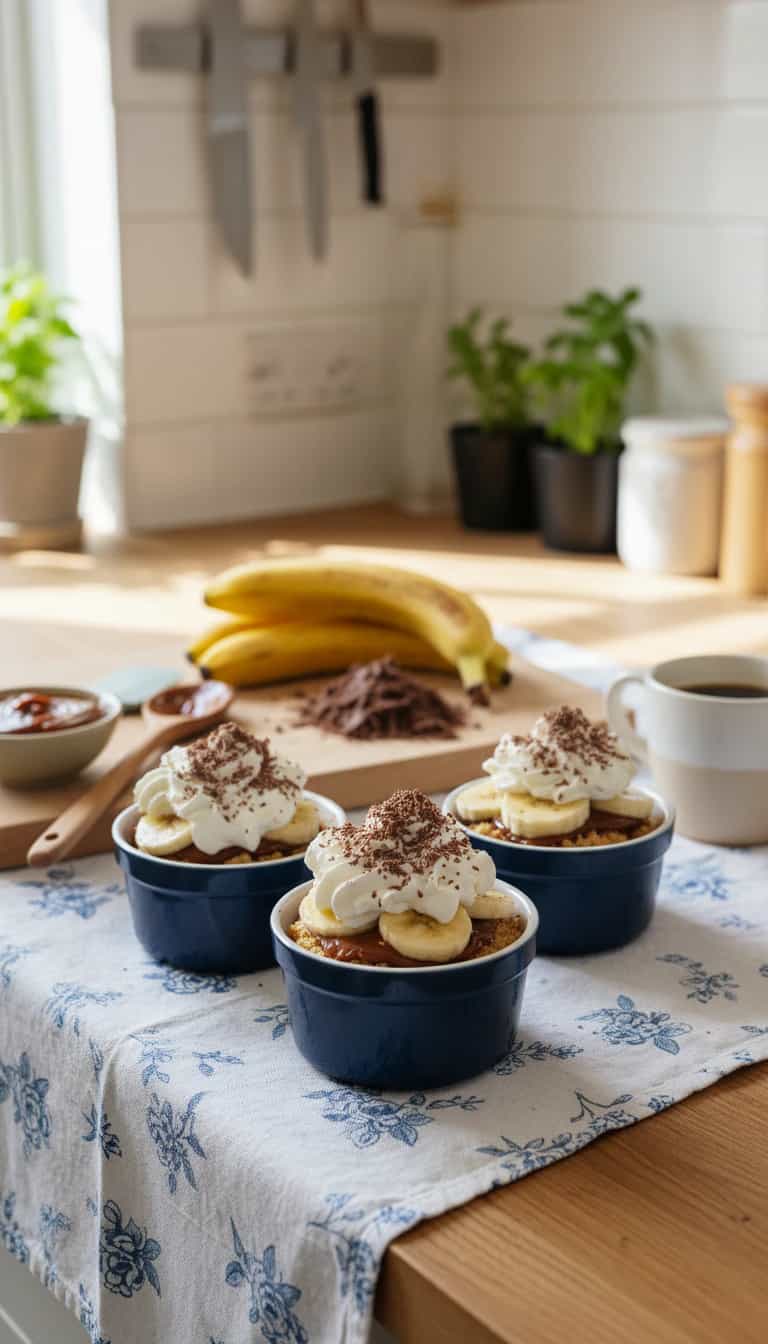Foto deliciosa de Torta Banoffee Individual em Potinhos pronta para servir - Tortas & Tortinhas