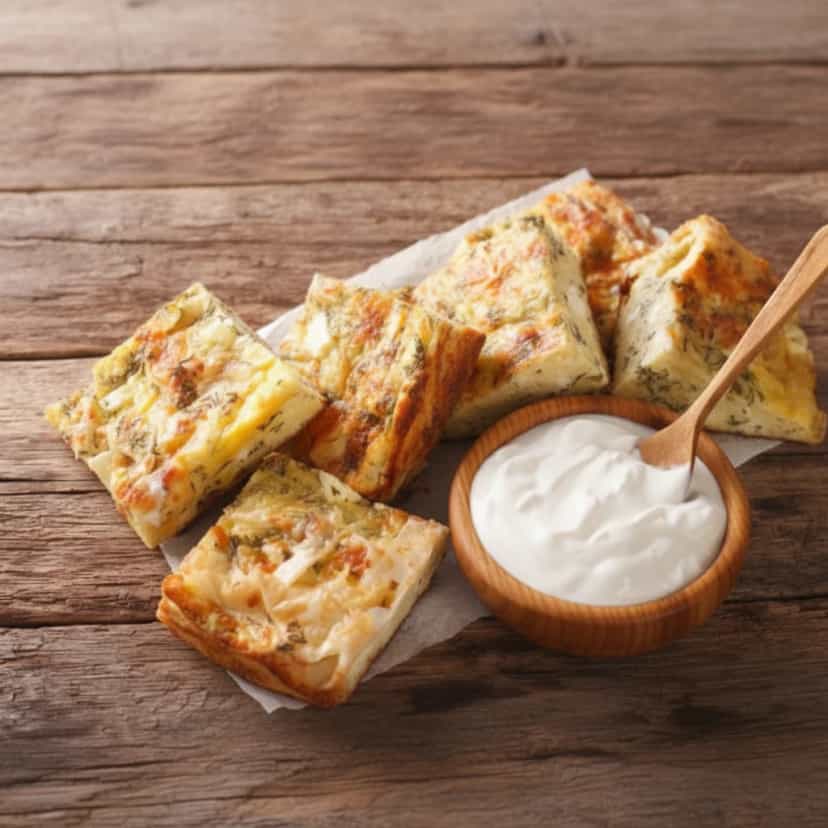 Foto deliciosa de Torta Bauru pronta para servir - Lanches de Padaria