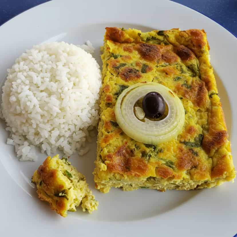 Foto deliciosa de Torta capixaba de bacalhau e repolho pronta para servir - Tortas Salgadas