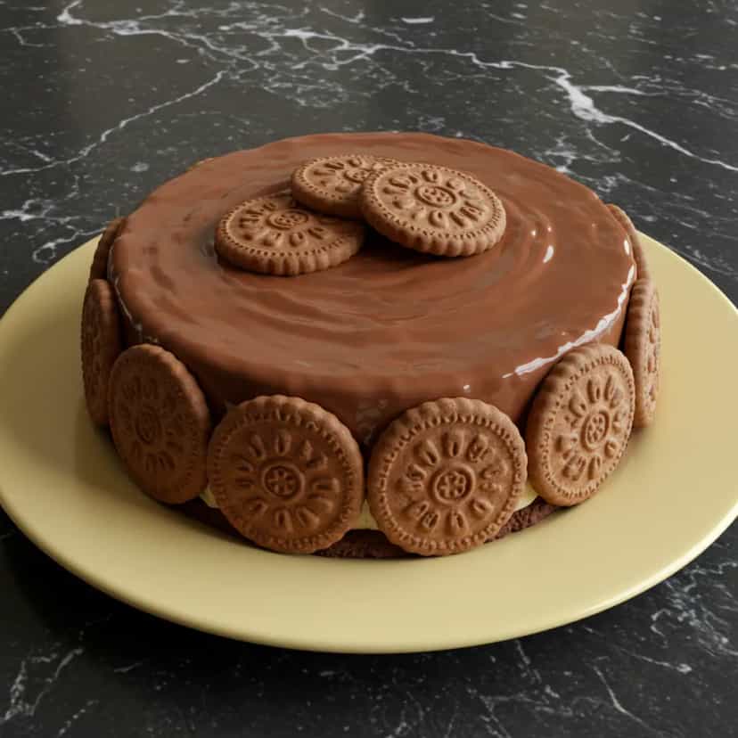 Foto deliciosa de Torta Cremosa de Biscoito pronta para servir - Tortas & Tortinhas