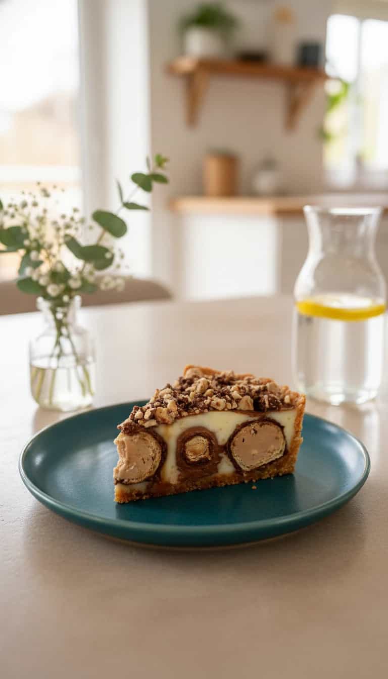 Foto deliciosa de Torta Cremosa de Bombom e Amendoim pronta para servir - Tortas & Tortinhas