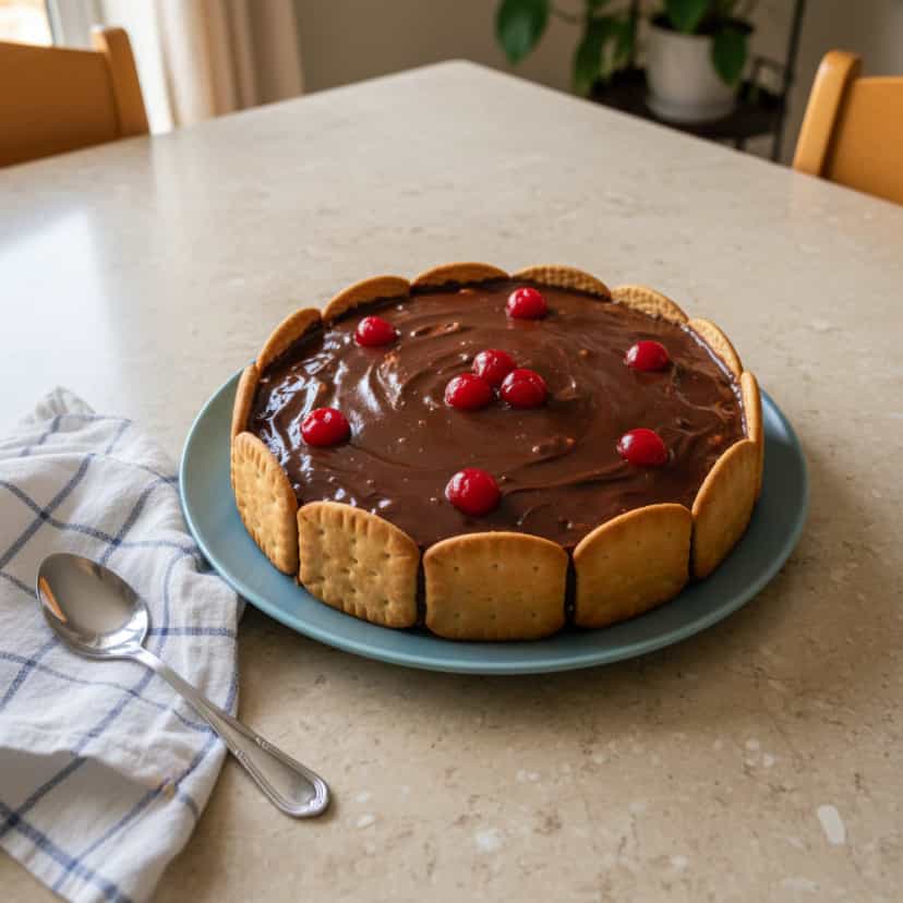 Foto deliciosa de Torta Cremosa de Chocolate pronta para servir - Tortas & Tortinhas