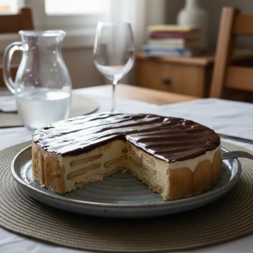 Foto deliciosa de Torta Cremosa de Chocolate pronta para servir - Tortas & Tortinhas