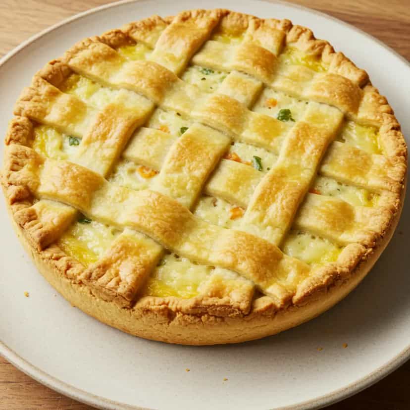 Foto deliciosa de Torta Cremosa de Frango pronta para servir - Tortas Salgadas