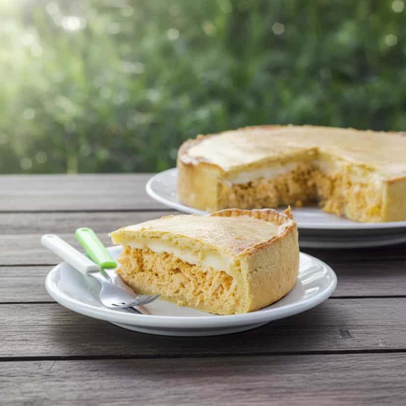 Foto deliciosa de Torta Cremosa de Frango pronta para servir - Carnes & Frango