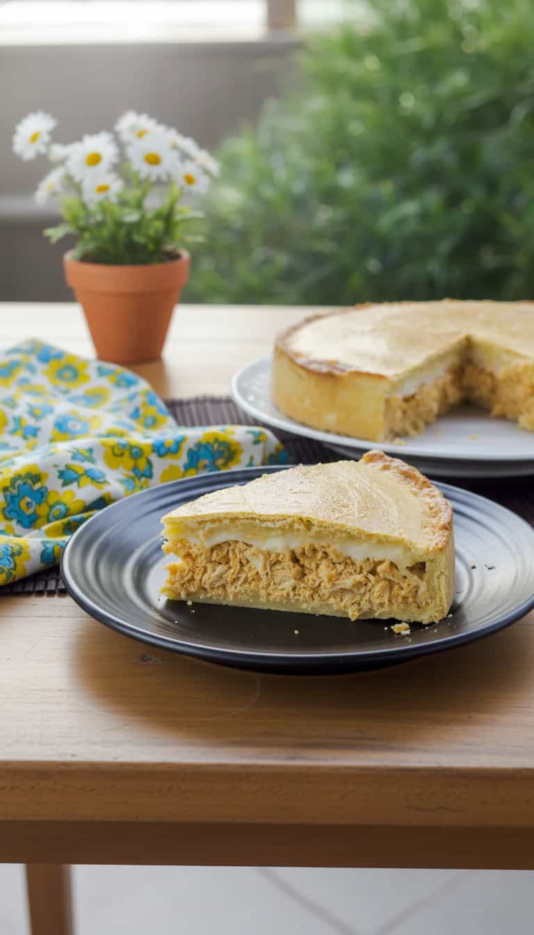 Foto deliciosa de Torta Cremosa de Frango pronta para servir - Carnes & Frango