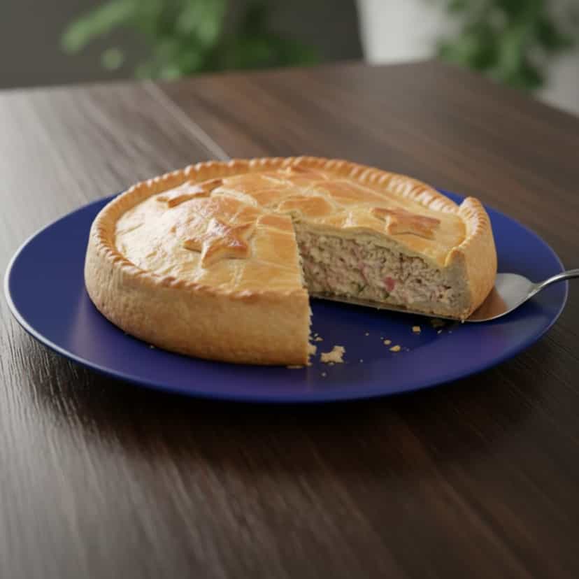 Foto deliciosa de Torta Cremosa de Frango com Palmito pronta para servir - Carnes & Frango