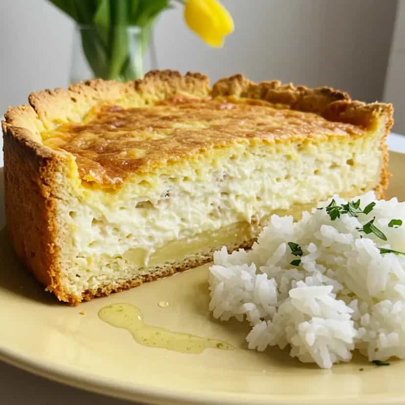 Foto deliciosa de Torta Cremosa de Frango e Palmito pronta para servir - Tortas Salgadas