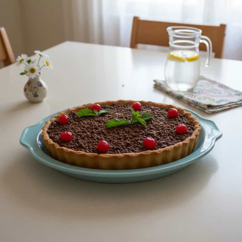 Foto deliciosa de Torta Cremosa de Iogurte com Chocolate pronta para servir - Tortas & Tortinhas