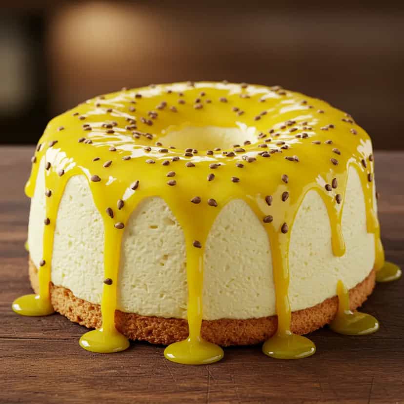 Foto deliciosa de Torta Cremosa de Maracujá pronta para servir - Tortas & Tortinhas