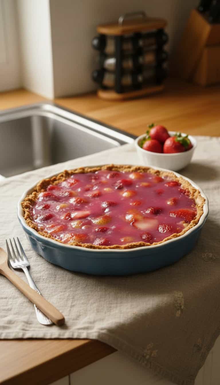 Foto deliciosa de Torta Cremosa de Morango pronta para servir - Tortas & Tortinhas