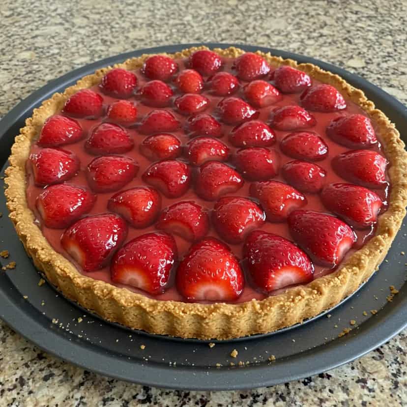 Foto deliciosa de Torta Cremosa de Morango pronta para servir - Tortas & Tortinhas