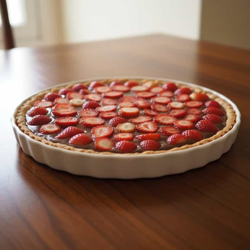 Foto deliciosa de Torta Cremosa de Nutella com Morangos pronta para servir - Tortas & Tortinhas