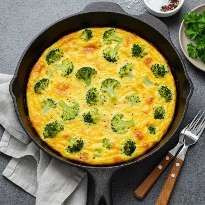 Foto deliciosa de Torta Cremosa de Queijo e Brócolis pronta para servir - Tortas Salgadas