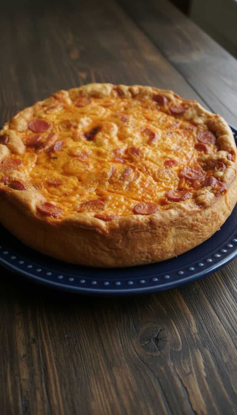 Foto deliciosa de Torta Cremosa de Salsicha pronta para servir - Tortas Salgadas