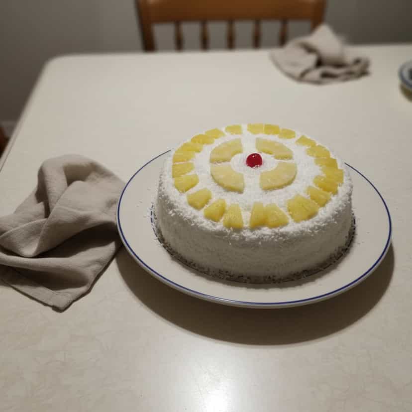 Foto deliciosa de Torta de Abacaxi Cremosa pronta para servir - Tortas & Tortinhas