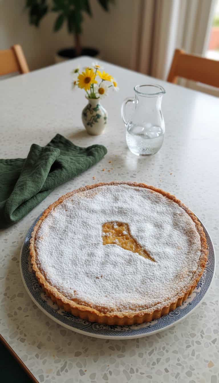 Foto deliciosa de Torta de Amêndoas com Cruz de Santiago pronta para servir - Tortas & Tortinhas