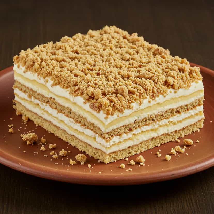 Foto deliciosa de Torta de Amendoim com Pão-de-ló pronta para servir - Tortas & Tortinhas