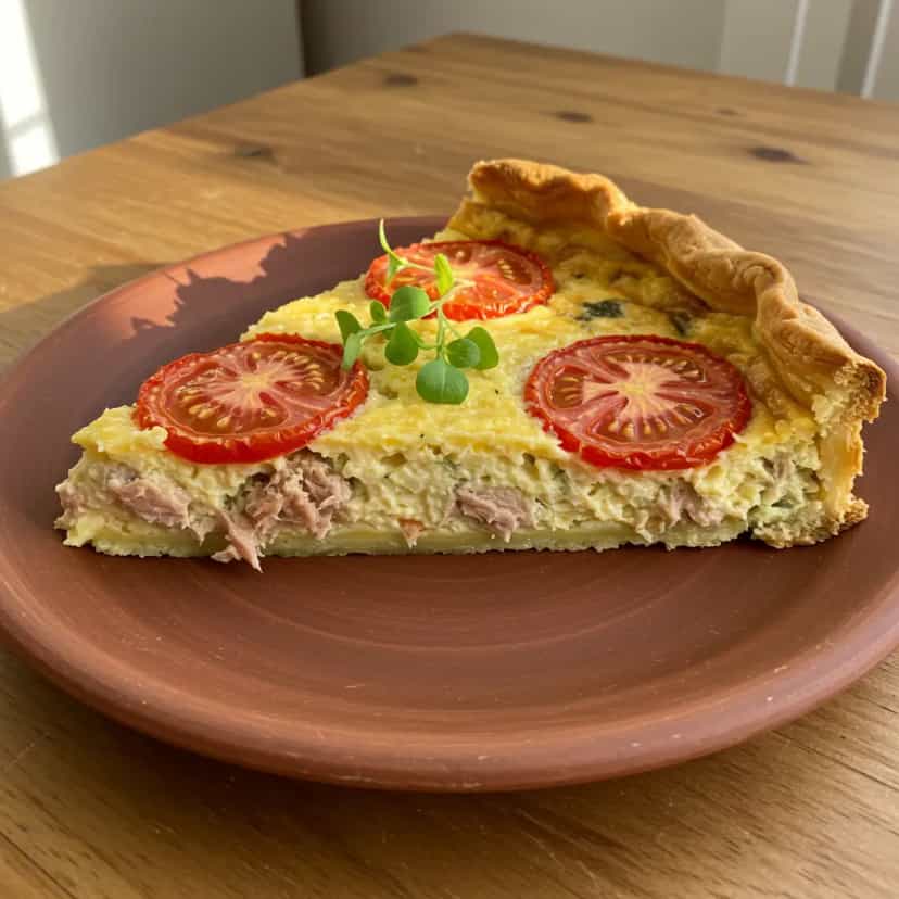 Foto deliciosa de Torta de Atum Rápida no Microondas pronta para servir - No Micro-ondas