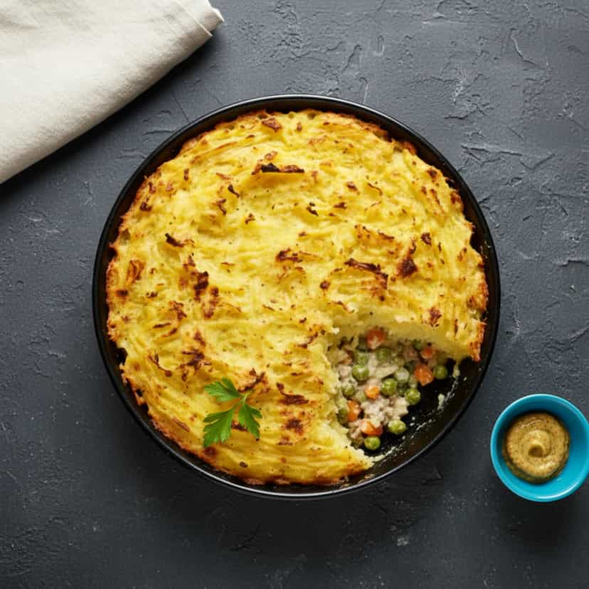 Foto deliciosa de Torta de Bacalhau pronta para servir - Peixes & Frutos do Mar
