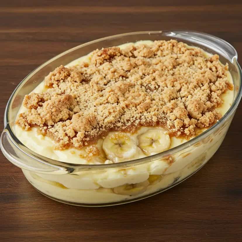 Foto deliciosa de Torta de Banana com Creme de Leite pronta para servir - Tortas & Tortinhas