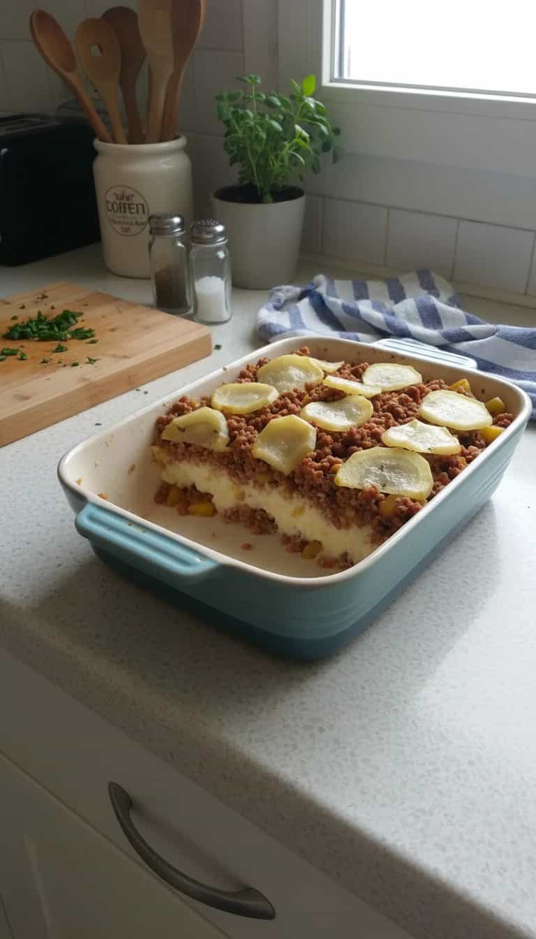 Foto deliciosa de Torta de Batata com Carne Moída pronta para servir - Tortas Salgadas