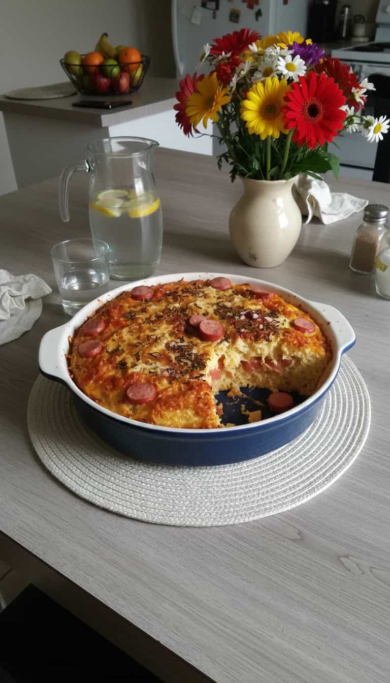 Foto deliciosa de Torta de Batata e Salsicha pronta para servir - Tortas Salgadas