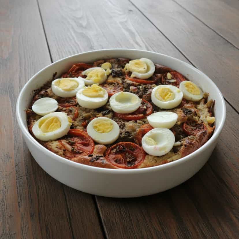 Foto deliciosa de Torta de Berinjela ao Molho Branco pronta para servir - Tortas Salgadas