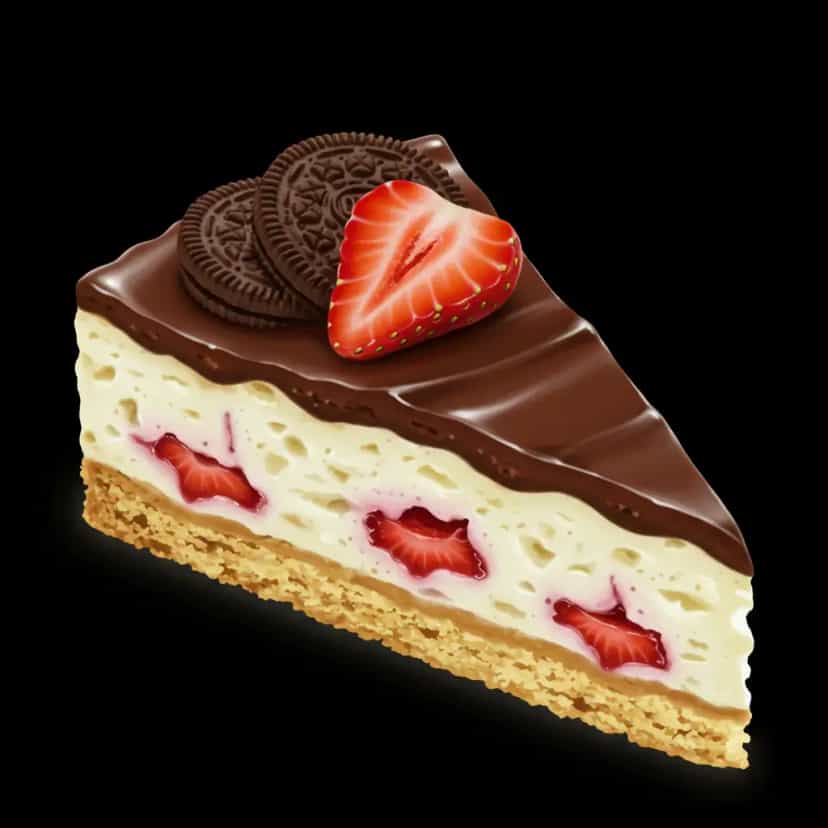 Foto deliciosa de Torta de biscoito com morango pronta para servir - Tortas & Tortinhas