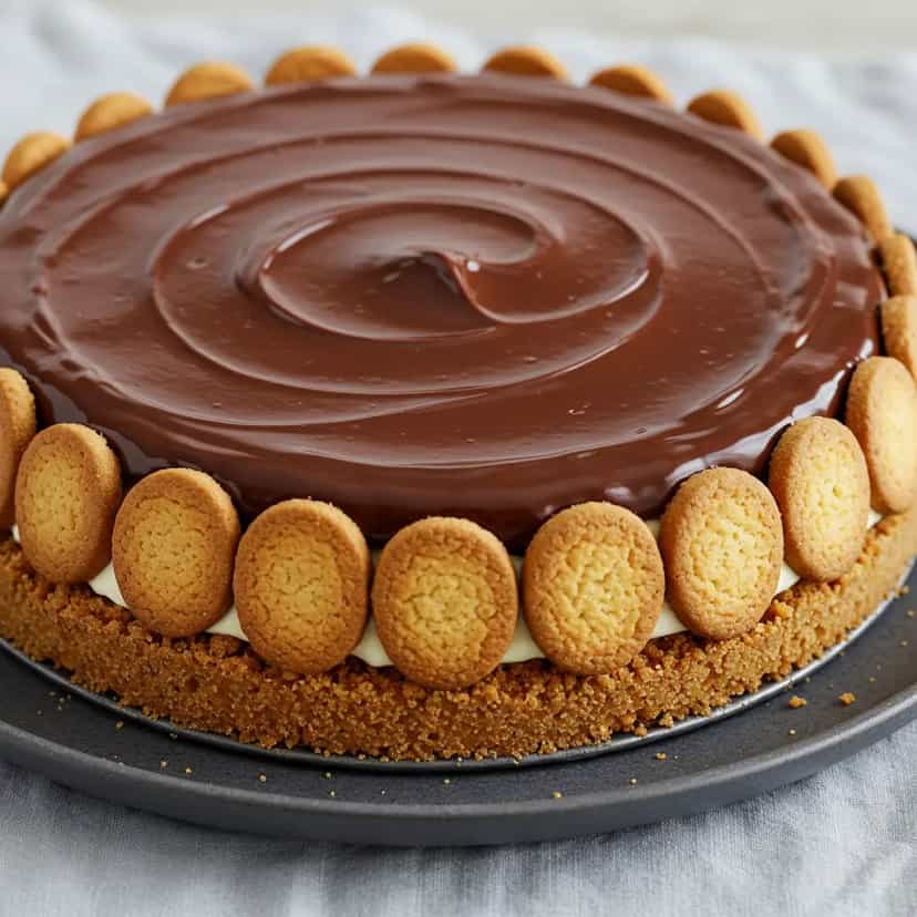 Foto deliciosa de Torta de Bolacha com Chocolate pronta para servir - Tortas & Tortinhas