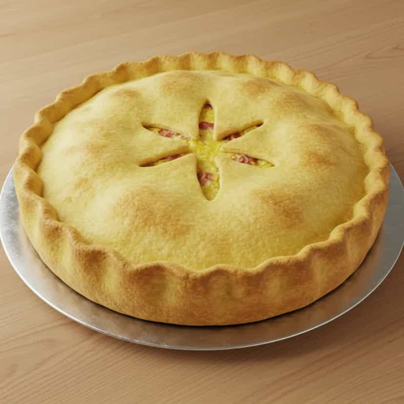 Foto deliciosa de Torta de Broto de Bambu pronta para servir - Tortas Salgadas