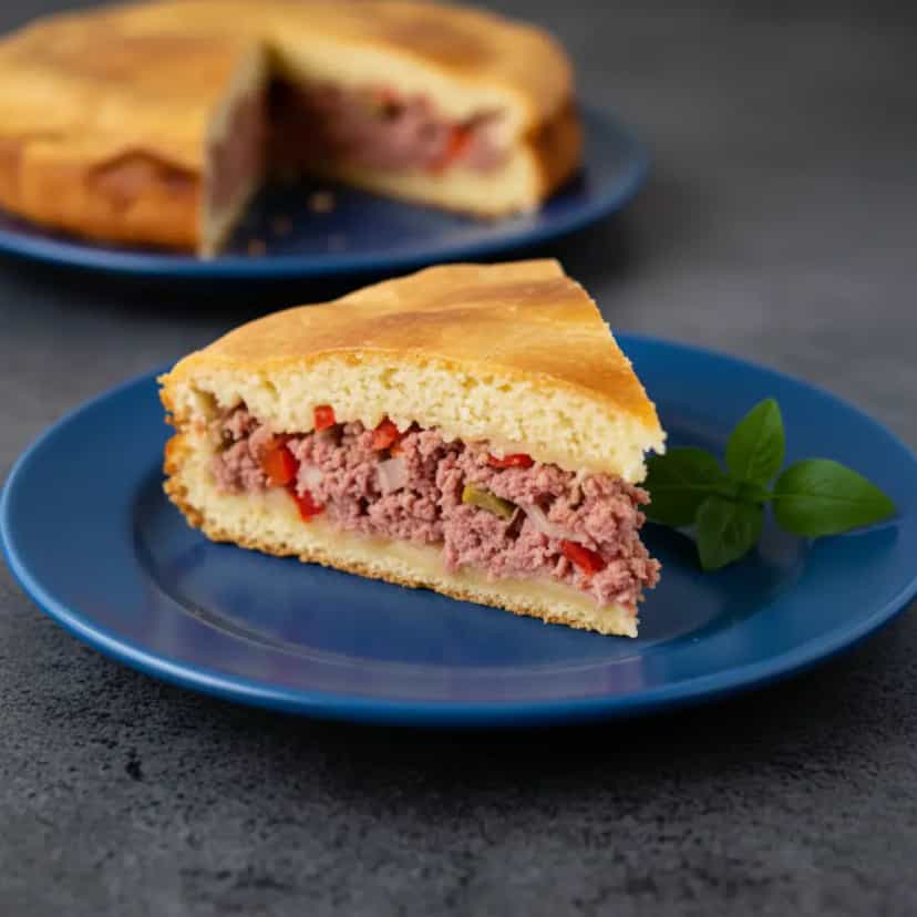 Foto deliciosa de Torta de Calabresa pronta para servir - Tortas Salgadas